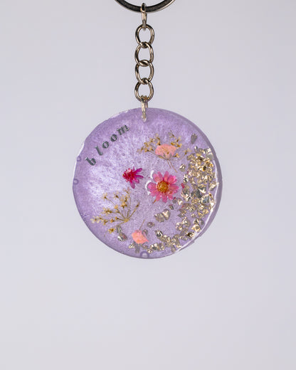Personalised hand-made purple keychains - VJ Designs