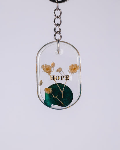 Personalised hand-made clear keychains with vibrant flowers - VJ Designs