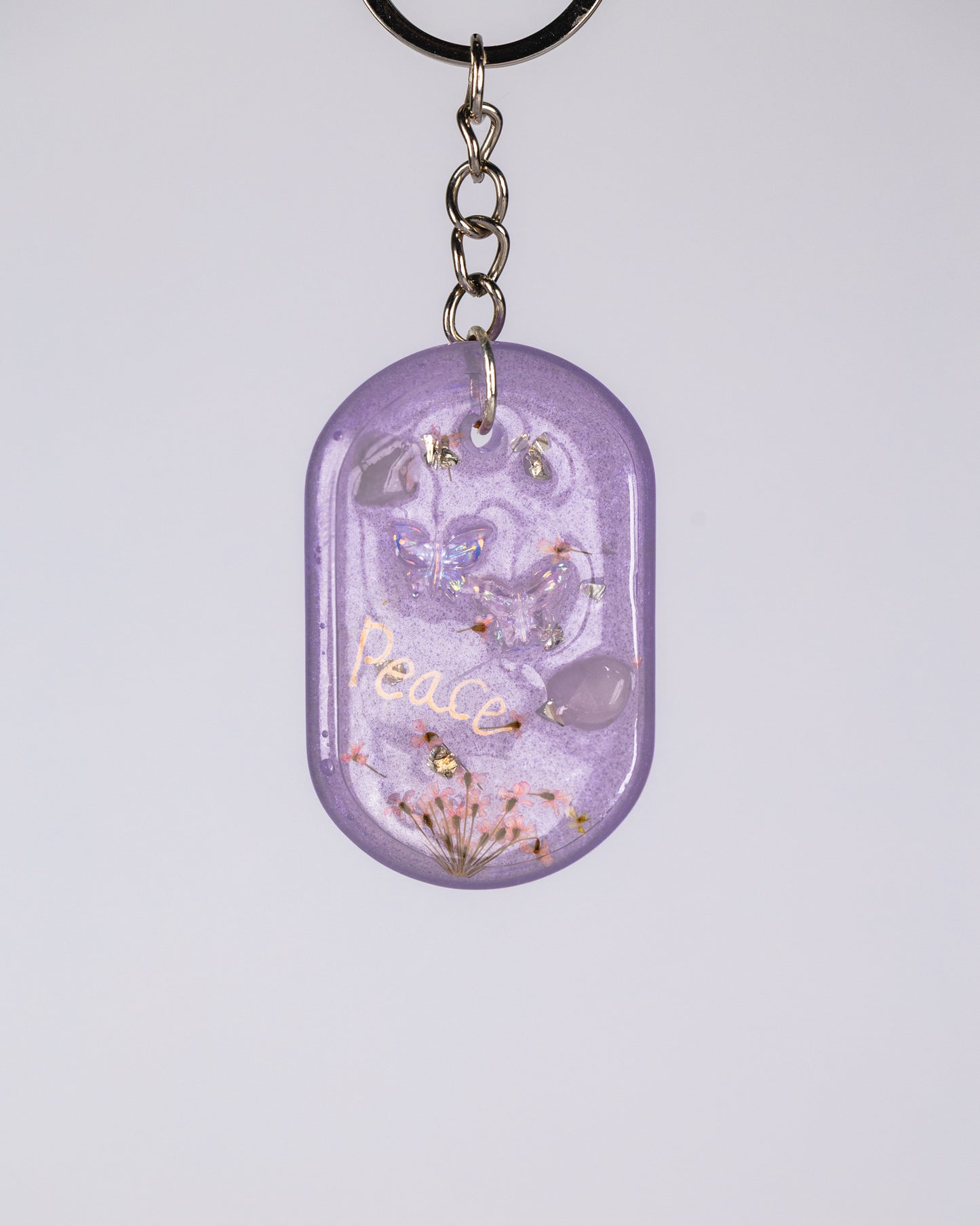 Personalised hand-made purple keychains - VJ Designs
