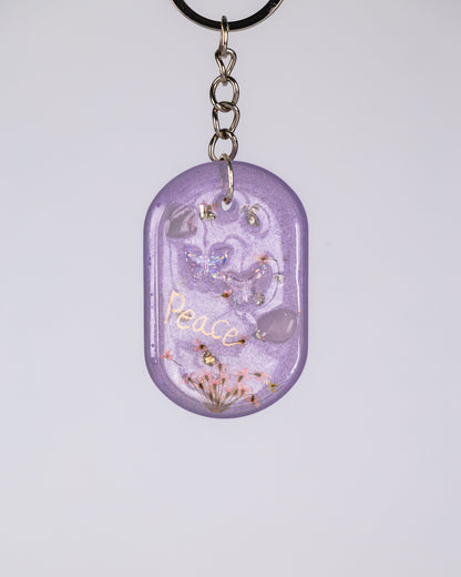 Personalised hand-made purple keychains - VJ Designs