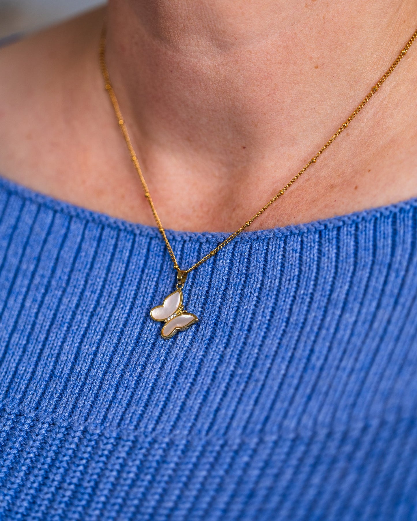 Personalised gold-plated butterfly necklace - Necklace - VJ Designs