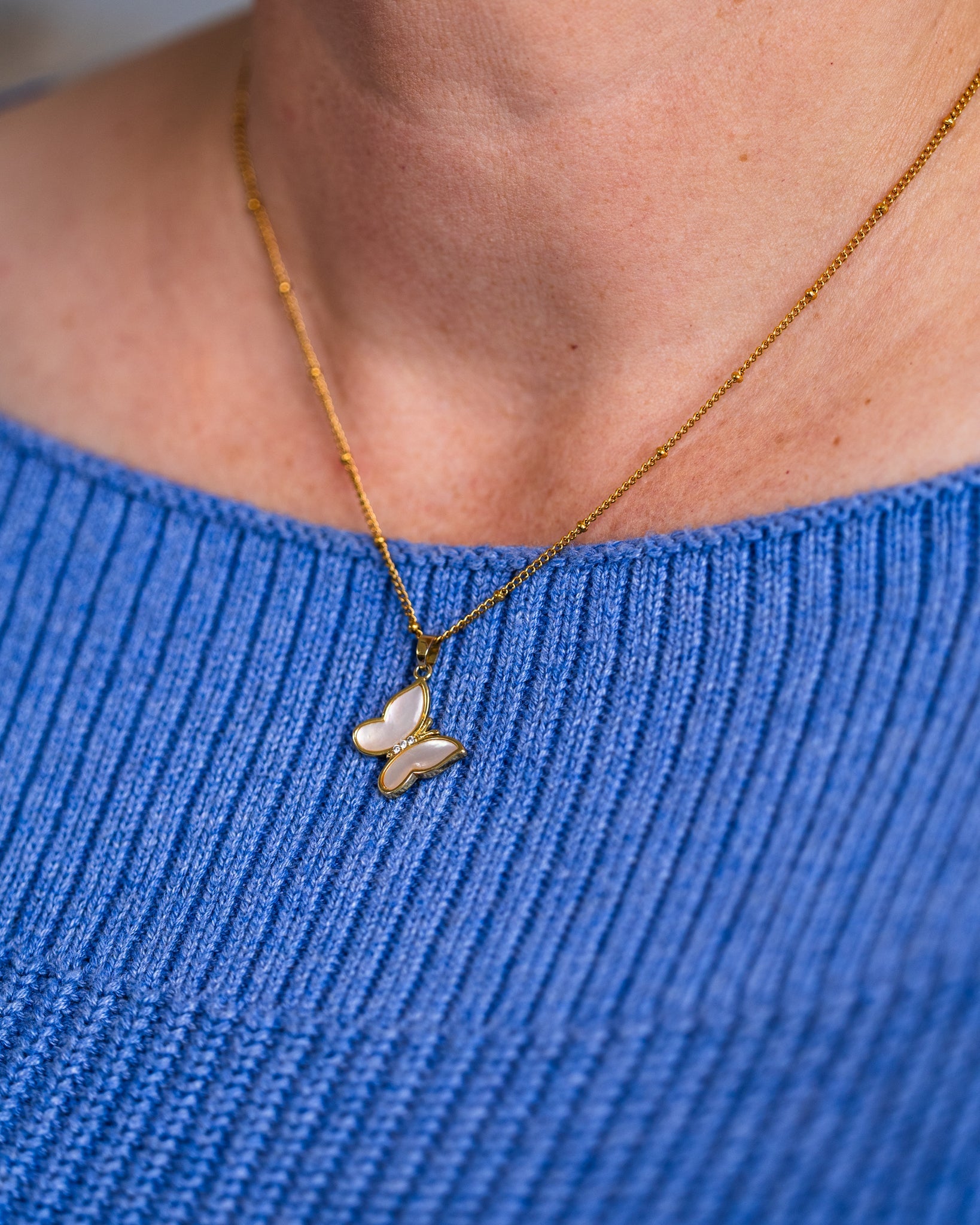 Personalised gold-plated butterfly necklace - Necklace - VJ Designs