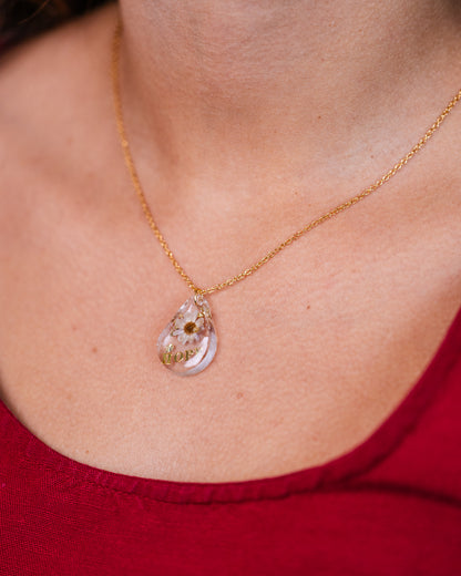 Personalised gold-plated hope floral necklace - Necklace - VJ Designs