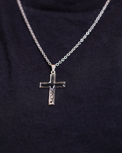 Black stainless steal cross necklace for men - Jewellery set - VJ Designs