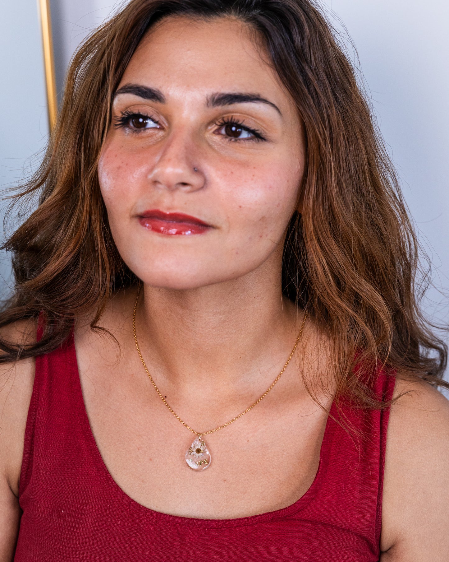 Personalised gold-plated hope floral necklace - Necklace - VJ Designs