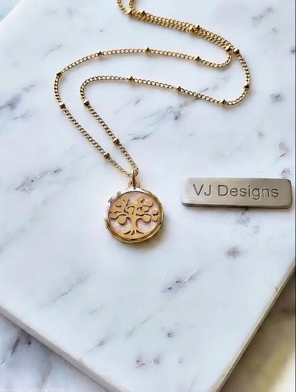 Choose Life Necklace — Gold | Caramel Resin - Necklace - VJ Designs
