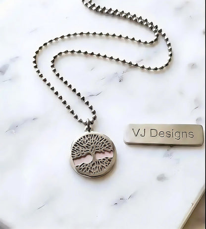 Choose Life Necklace — Silver | Caramel Resin - Necklace - VJ Designs