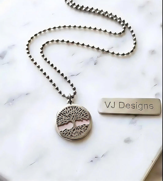 Choose Life Necklace — Silver | Caramel Resin - Necklace - VJ Designs