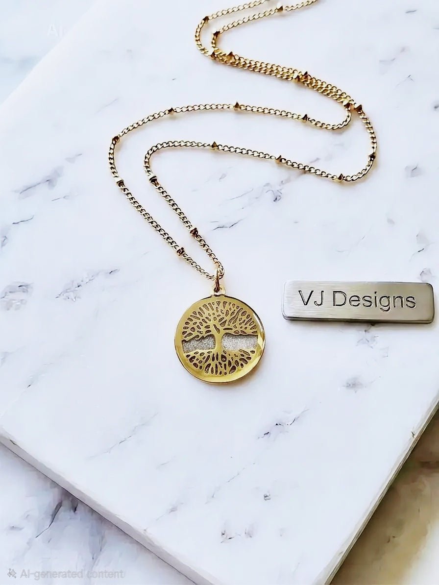 Choose Life Necklace — Gold | White Resin - Necklace - VJ Designs