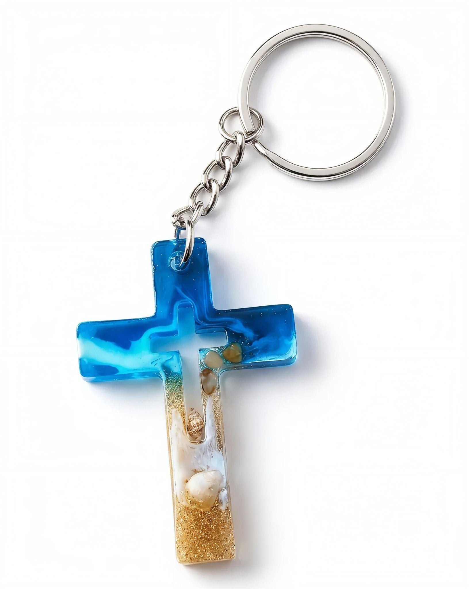 Ocean-themed handmade cross keychains - keychain - VJ Designs