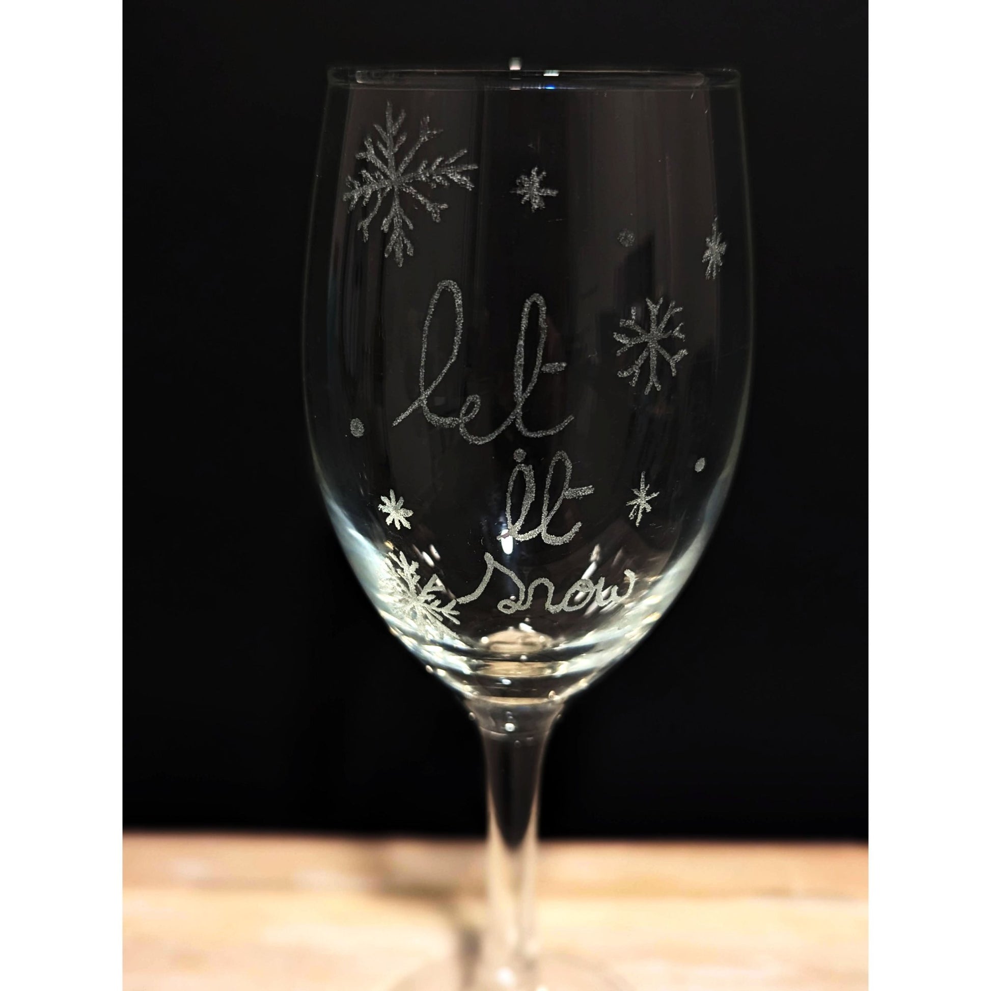 Hand-Carved Christmas Wine & Champagne Glasses - VJ Designs