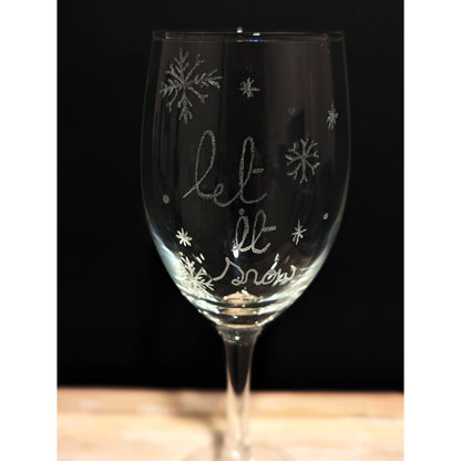 Hand-Carved Christmas Wine & Champagne Glasses - VJ Designs