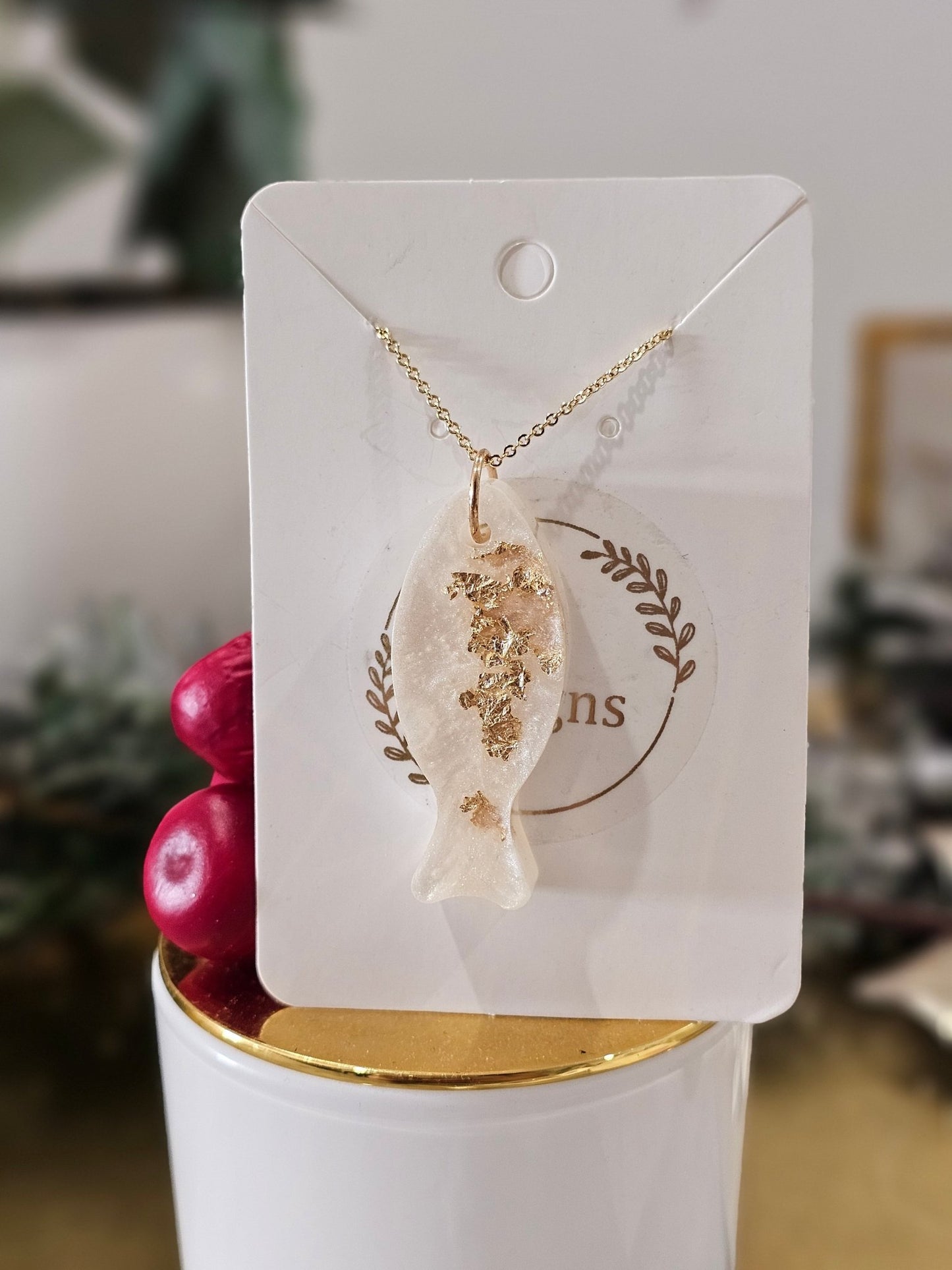 Personalised gold-plated Christian fish necklace - Necklace - VJ Designs