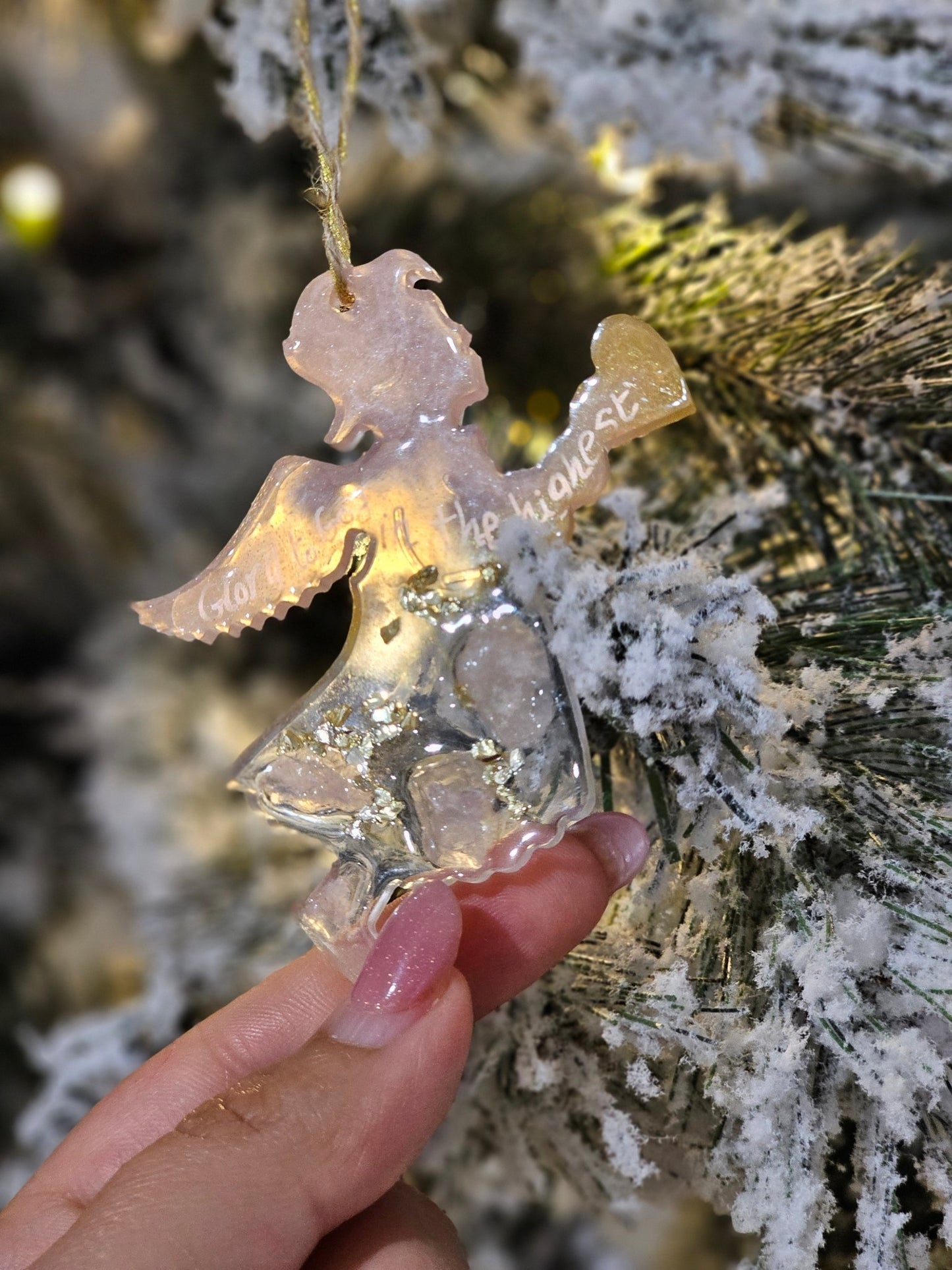 Personalised handcrafted angel Christmas ornaments - VJ Designs