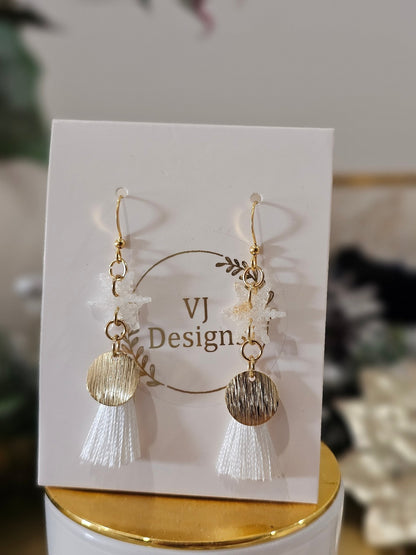 Handmade gold-plated Snowflakes Earrings - Earrings - VJ Designs