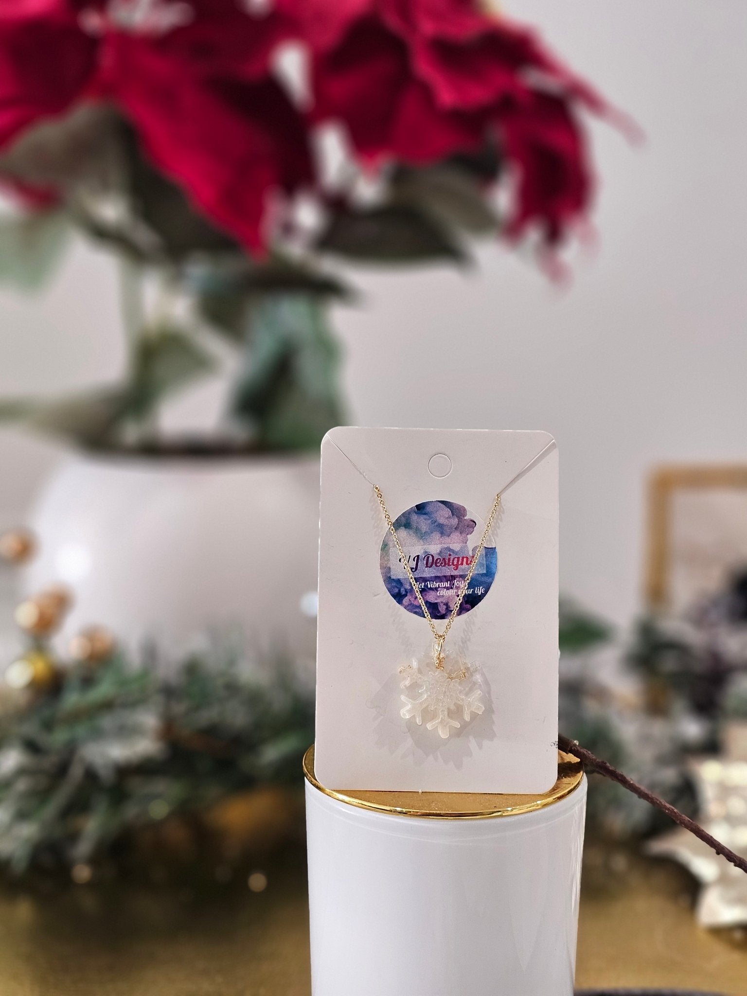 Handmade gold-plated Christmas necklace - Necklace - VJ Designs