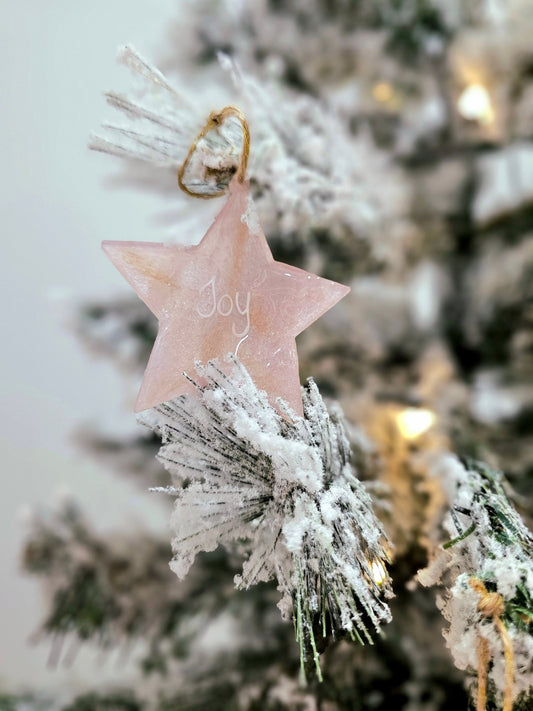 Personalised handcrafted star Christmas ornaments - VJ Designs