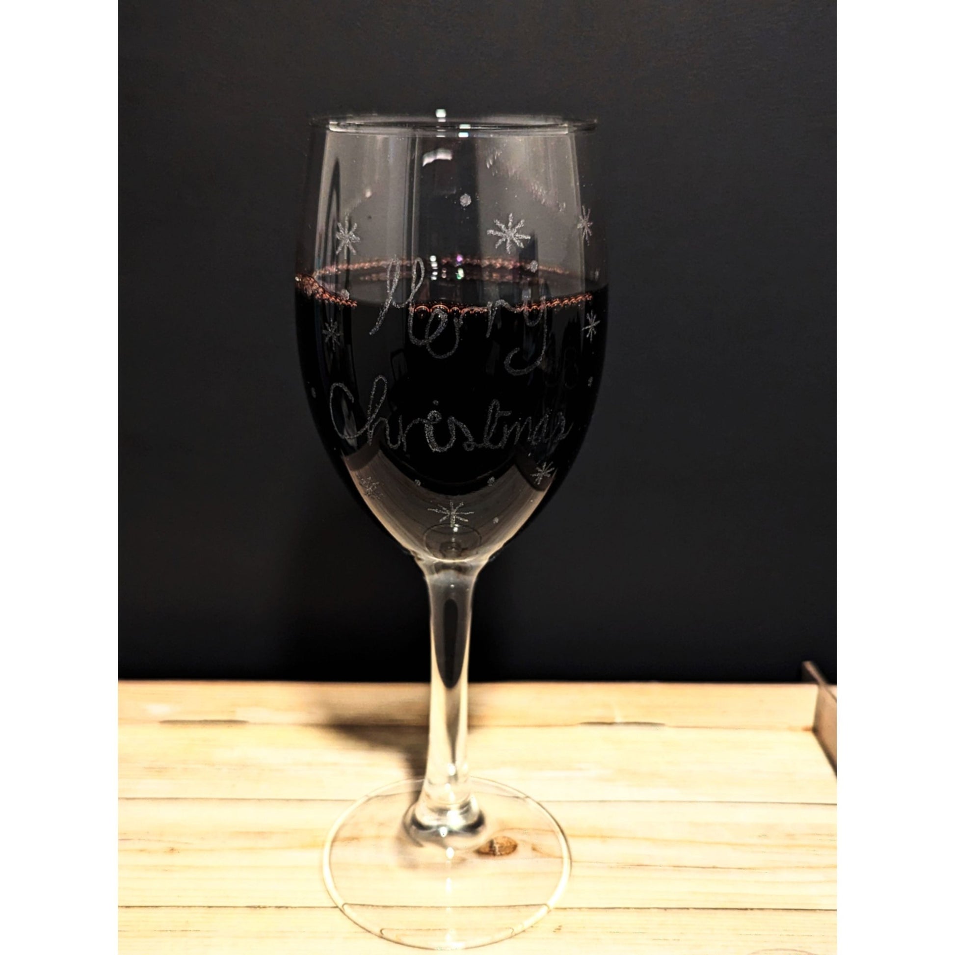 Hand-Carved Christmas Wine & Champagne Glasses - VJ Designs