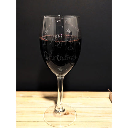 Hand-Carved Christmas Wine & Champagne Glasses - VJ Designs