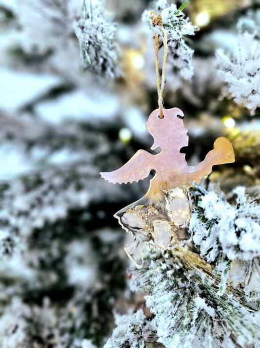 Personalised handcrafted angel Christmas ornaments - VJ Designs