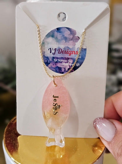 Personalised gold-plated Christian fish necklace - Necklace - VJ Designs