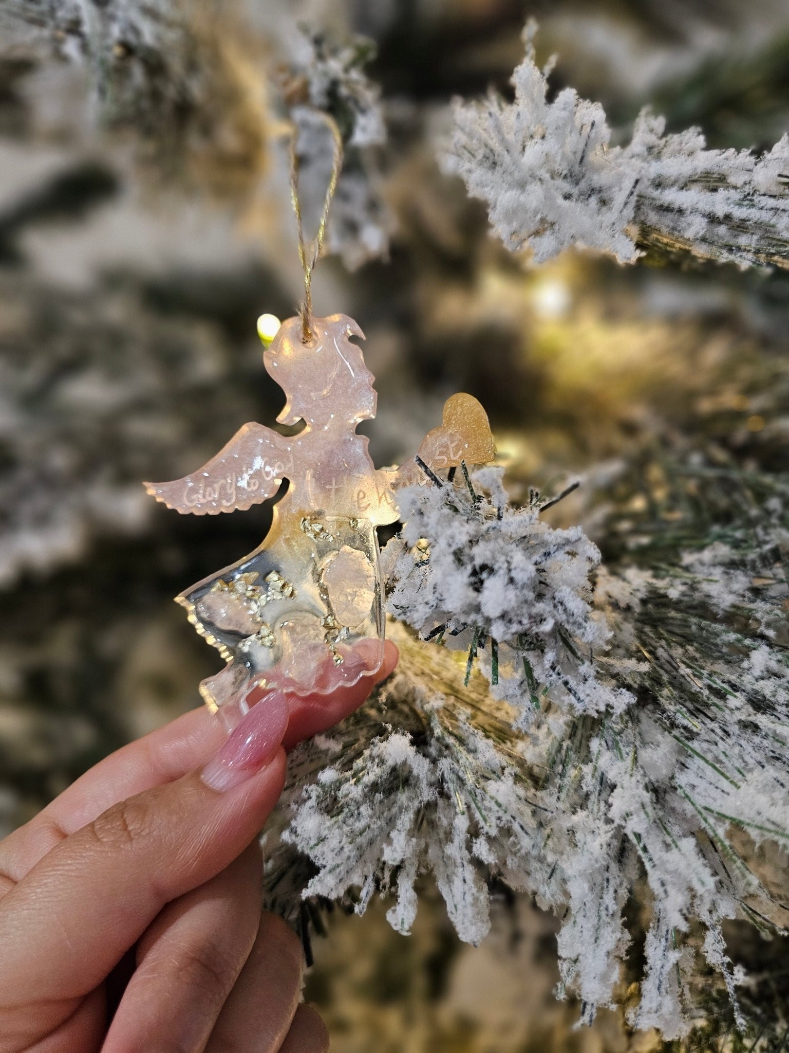 Personalised handcrafted angel Christmas ornaments - VJ Designs