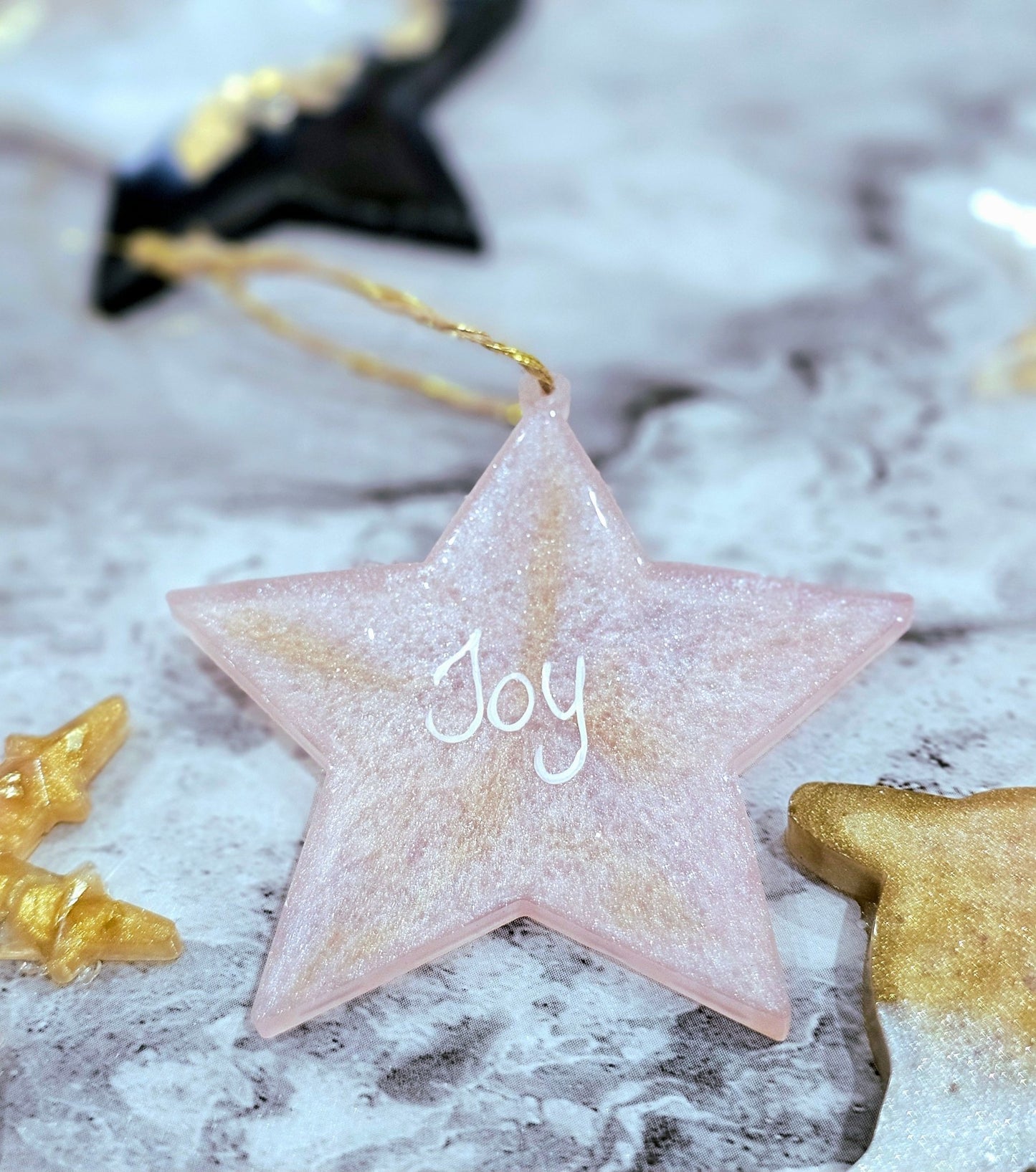 Personalised handcrafted star Christmas ornaments - VJ Designs
