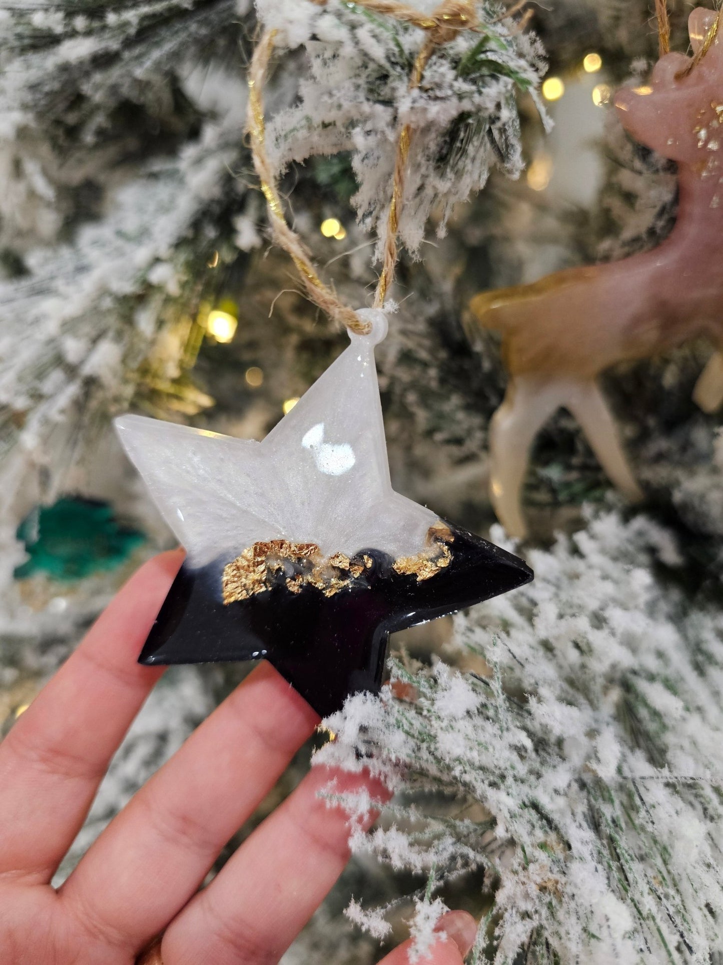 Personalised handcrafted star Christmas ornaments - VJ Designs