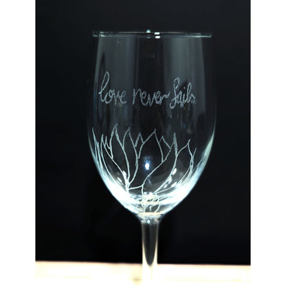 Hand-Carved Christmas Wine & Champagne Glasses - VJ Designs