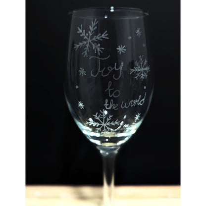 Hand-Carved Christmas Wine & Champagne Glasses - VJ Designs
