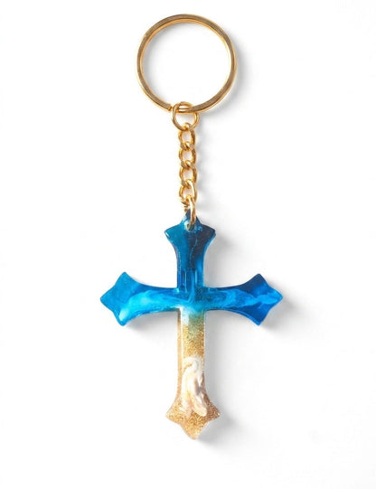 Ocean-themed handmade cross keychains - keychain - VJ Designs