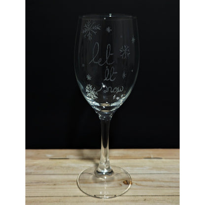 Hand-Carved Christmas Wine & Champagne Glasses - VJ Designs