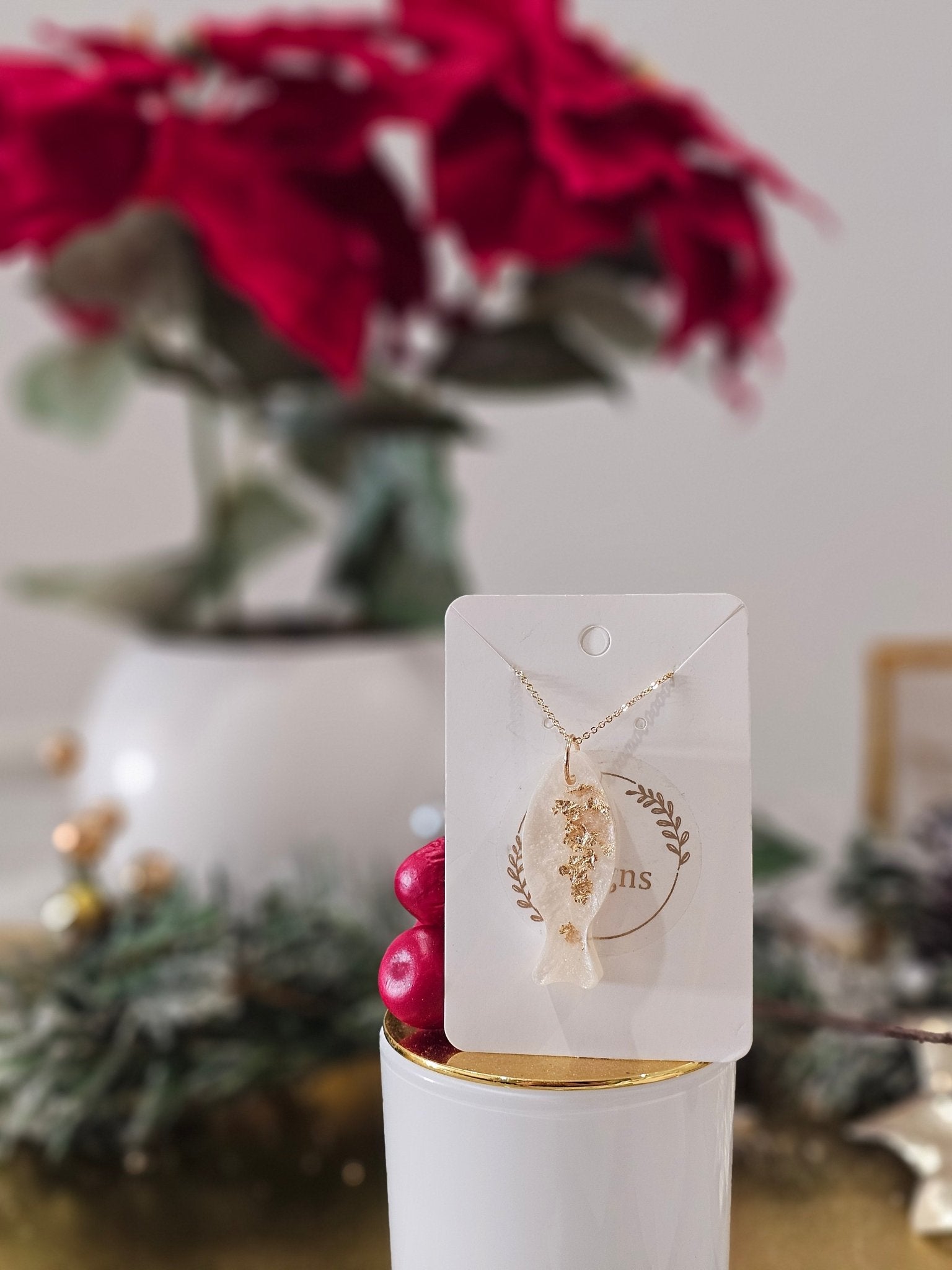 Personalised gold-plated Christian fish necklace - Necklace - VJ Designs