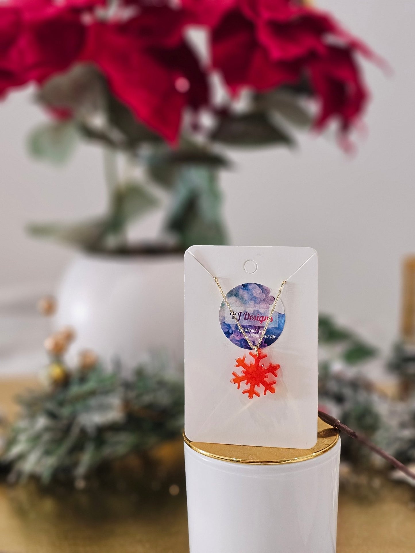 Handmade gold-plated Christmas necklace - Necklace - VJ Designs